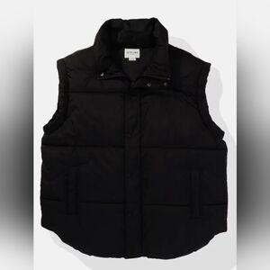 Offline By Aerie Oversized Black Quilted Puffer Vest